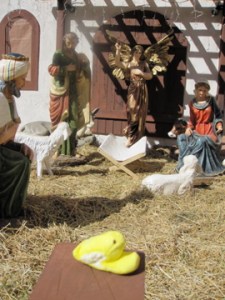 Peeps participating in the Mexican Christmas tradition.