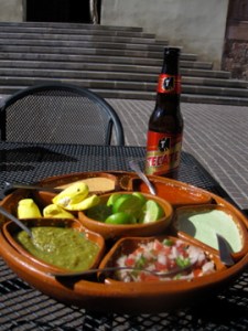 The peeps enjoyed hanging on the platter with the salsas and limes. If it weren't for the cat calling every time a chica walked by, I would have enjoyed the meal more.